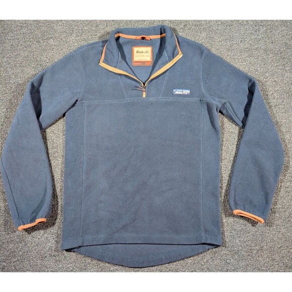 Hawke & Co Men's Small Pullover Jacket Blue Long Sleeve 1/4 Zip Fleece Sweater - Picture 2 of 7